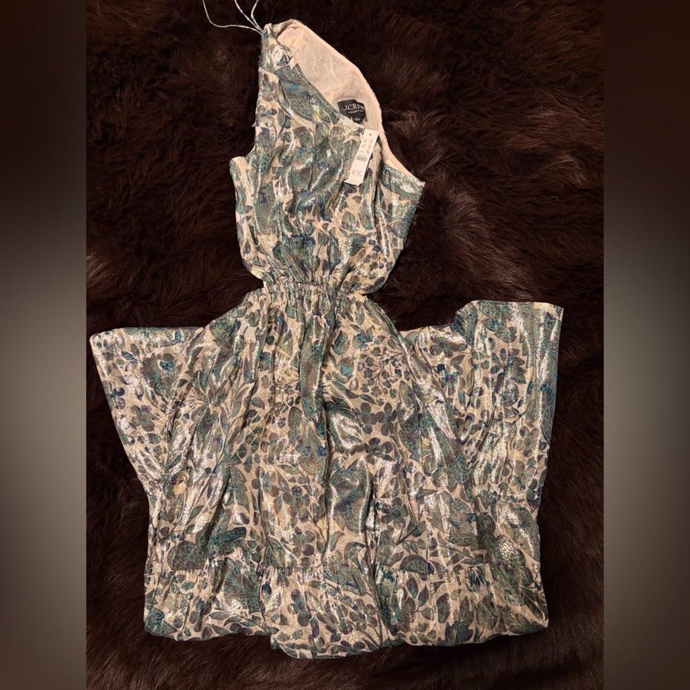 J. Crew Blue and Green Patterned Dress